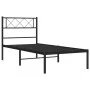 Bed frame with black metal headboard 90x200 cm by , Beds and slatted bases - Ref: Foro24-372270, Price: 58,90 €, Discount: %