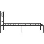 Bed frame with black metal headboard 90x200 cm by , Beds and slatted bases - Ref: Foro24-372270, Price: 58,90 €, Discount: %