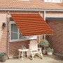 Toldo manual retráctil naranja y marrón 250 cm