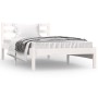 Massiver Bettrahmen aus weißem Kiefernholz, 90 x 190 cm von , Betten und Lattenroste - Ref: Foro24-810396, Preis: 74,54 €, Ra...