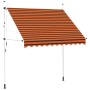 Toldo manual retráctil naranja y marrón 250 cm
