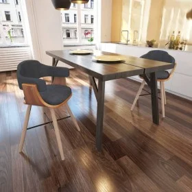 Esszimmerstühle 2 Einheiten aus gebogenem Holz und dunkelgrauem Stoff von vidaXL, Essstühle - Ref: Foro24-241687, Preis: 219,...