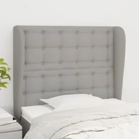 Headboard with light gray fabric ears 83x23x118/128 cm by , Headboards and footboards - Ref: Foro24-3118364, Price: 78,23 €, ...