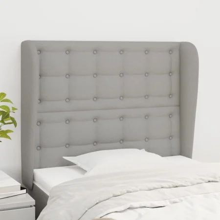 Cabecero con orejas de tela gris claro 83x23x118/128 cm de , Cabeceros y pies de cama - Ref: Foro24-3118364, Precio: 78,23 €,...