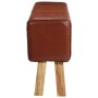 Banco potro gimnasio cuero y madera acacia maciza marrón 160 cm