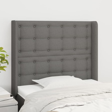 Kopfteil mit dunkelgrauen Stoffohren 83x16x118/128 cm von , Kopf- und Fußteile - Ref: Foro24-3119989, Preis: 96,24 €, Rabatt: %