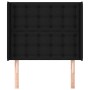 Kopfteil mit Ohren aus schwarzem Stoff, 103 x 16 x 118/128 cm von , Kopf- und Fußteile - Ref: Foro24-3120006, Preis: 92,48 €,...