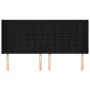 Cabecero con orejas de tela negro 203x16x118/128 cm de , Cabeceros y pies de cama - Ref: Foro24-3120038, Precio: 154,72 €, De...
