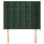 Cabecero con orejas de terciopelo verde oscuro 103x16x118/128cm de , Cabeceros y pies de cama - Ref: Foro24-3120059, Precio: ...