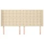 Headboard with cream fabric ears 163x16x118/128 cm by , Headboards and footboards - Ref: Foro24-3120025, Price: 136,16 €, Dis...