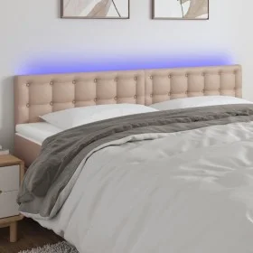 Headboard with LED synthetic leather cappuccino color 180x5x78/88 cm by , Headboards and footboards - Ref: Foro24-3121719, Pr...