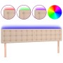 Kopfteil mit LED-Kunstleder in der Farbe Cappuccino, 180 x 5 x 78/88 cm von , Kopf- und Fußteile - Ref: Foro24-3121719, Preis...