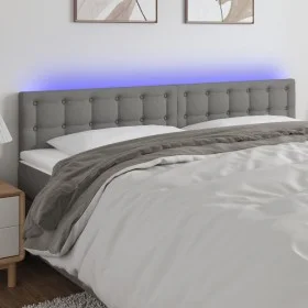 Dark gray fabric headboard with LED 200x5x78/88 cm by , Headboards and footboards - Ref: Foro24-3122069, Price: 71,86 €, Disc...