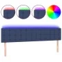 Cabecero con LED de tela azul 200x5x78/88 cm de , Cabeceros y pies de cama - Ref: Foro24-3122074, Precio: 68,82 €, Descuento: %