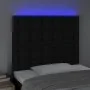 Cabecero con luces LED tela negro 80x5x118/128 cm de , Cabeceros y pies de cama - Ref: Foro24-3122834, Precio: 77,26 €, Descu...