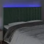 Cabecero con luces LED terciopelo verde oscuro 200x5x118/128 cm de , Cabeceros y pies de cama - Ref: Foro24-3122927, Precio: ...
