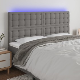 Cabecero con luces LED tela gris oscuro 200x5x118/128 cm de , Cabeceros y pies de cama - Ref: Foro24-3122881, Precio: 131,13 ...