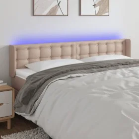 Kopfteil mit LED-Cappuccino-Kunstleder 183x16x78/88 cm von , Kopf- und Fußteile - Ref: Foro24-3123343, Preis: 92,52 €, Rabatt: %