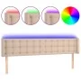 Kopfteil mit LED-Cappuccino-Kunstleder 183x16x78/88 cm von , Kopf- und Fußteile - Ref: Foro24-3123343, Preis: 92,52 €, Rabatt: %