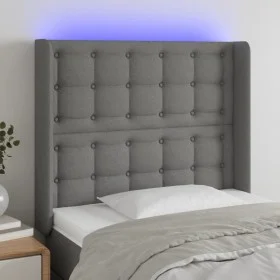 Dunkelgraues Stoffkopfteil mit LED 83x16x118/128 cm von , Kopf- und Fußteile - Ref: Foro24-3124457, Preis: 103,27 €, Rabatt: %