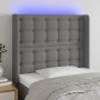 Dunkelgraues Stoffkopfteil mit LED 83x16x118/128 cm von , Kopf- und Fußteile - Ref: Foro24-3124457, Preis: 101,26 €, Rabatt: %