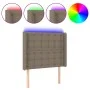 Headboard with LED in taupe gray fabric 83x16x118/128 cm by , Headboards and footboards - Ref: Foro24-3124460, Price: 83,65 €...