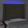 Kopfteil mit LED aus taupegrauem Stoff 83x16x118/128 cm von , Kopf- und Fußteile - Ref: Foro24-3124460, Preis: 82,22 €, Rabat...