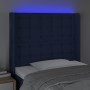 Kopfteil aus blauem Stoff mit LED 83x16x118/128 cm von , Kopf- und Fußteile - Ref: Foro24-3124462, Preis: 81,81 €, Rabatt: %