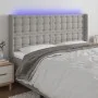 Light gray fabric headboard with LED 163x16x118/128 cm by , Headboards and footboards - Ref: Foro24-3124488, Price: 136,71 €,...