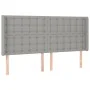 Light gray fabric headboard with LED 163x16x118/128 cm by , Headboards and footboards - Ref: Foro24-3124488, Price: 136,71 €,...
