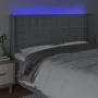 Light gray fabric headboard with LED 163x16x118/128 cm by , Headboards and footboards - Ref: Foro24-3124488, Price: 136,71 €,...