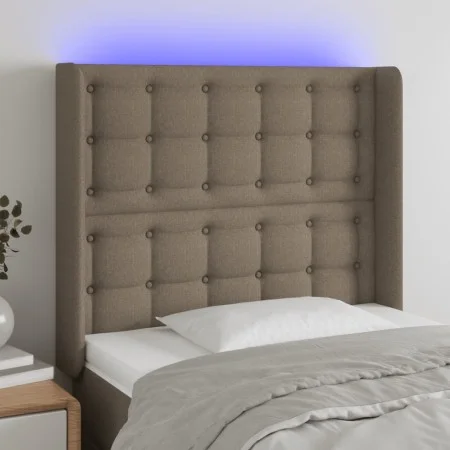 Headboard with LED in taupe gray fabric 103x16x118/128 cm by , Headboards and footboards - Ref: Foro24-3124476, Price: 93,96 ...