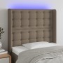 Headboard with LED in taupe gray fabric 103x16x118/128 cm by , Headboards and footboards - Ref: Foro24-3124476, Price: 93,22 ...