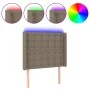 Headboard with LED in taupe gray fabric 103x16x118/128 cm by , Headboards and footboards - Ref: Foro24-3124476, Price: 93,96 ...
