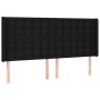 Kopfteil aus schwarzem Stoff mit LED 203x16x118/128 cm von , Kopf- und Fußteile - Ref: Foro24-3124506, Preis: 163,68 €, Rabat...