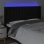 Black fabric headboard with LED 203x16x118/128 cm by , Headboards and footboards - Ref: Foro24-3124506, Price: 161,06 €, Disc...