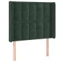 Cabecero con LED de terciopelo verde oscuro 103x16x118/128 cm de , Cabeceros y pies de cama - Ref: Foro24-3124527, Precio: 97...
