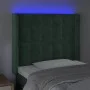 LED-Kopfteil aus dunkelgrünem Samt, 103 x 16 x 118/128 cm von , Kopf- und Fußteile - Ref: Foro24-3124527, Preis: 97,89 €, Rab...