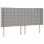 Hellgraues Stoffkopfteil mit LED 203x16x118/128 cm von , Kopf- und Fußteile - Ref: Foro24-3124504, Preis: 134,07 €, Rabatt: %