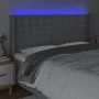 Cabecero con LED de tela gris claro 203x16x118/128 cm de , Cabeceros y pies de cama - Ref: Foro24-3124504, Precio: 132,14 €, ...