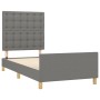 Bed frame with headboard in dark gray fabric 80x200 cm by , Beds and slatted bases - Ref: Foro24-3125334, Price: 176,56 €, Di...
