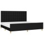 Estructura de cama con cabecero de tela negro 200x200 cm de , Camas y somieres - Ref: Foro24-3125407, Precio: 299,12 €, Descu...