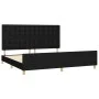 Bed frame with black fabric headboard 200x200 cm by , Beds and slatted bases - Ref: Foro24-3125407, Price: 291,01 €, Discount: %