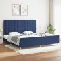 Bed frame with blue fabric headboard 200x200 cm by , Beds and slatted bases - Ref: Foro24-3125411, Price: 225,94 €, Discount: %