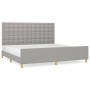 Light gray fabric bed frame with headboard 200x200 cm by , Beds and slatted bases - Ref: Foro24-3125405, Price: 248,76 €, Dis...