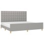Light gray fabric bed frame with headboard 200x200 cm by , Beds and slatted bases - Ref: Foro24-3125405, Price: 248,76 €, Dis...