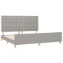 Light gray fabric bed frame with headboard 200x200 cm by , Beds and slatted bases - Ref: Foro24-3125405, Price: 248,76 €, Dis...