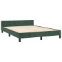 Estructura cama con cabecero terciopelo verde oscuro 140x190 cm