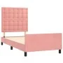 Pink velvet bed frame with headboard 90x200 cm by , Beds and slatted bases - Ref: Foro24-3125982, Price: 157,77 €, Discount: %