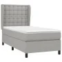 Box spring bed with light gray fabric mattress 80x200 cm by , Beds and slatted bases - Ref: Foro24-3128237, Price: 326,24 €, ...